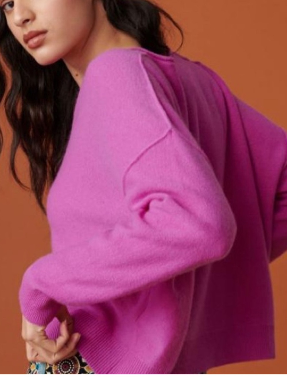Anthropologie Pilcro Pink Cashmere Crew Sweater